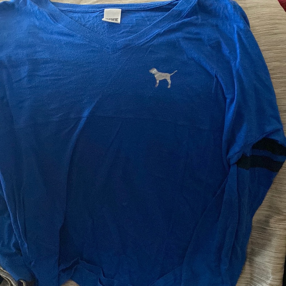 Blue VS PINK long sleeve with bling on back